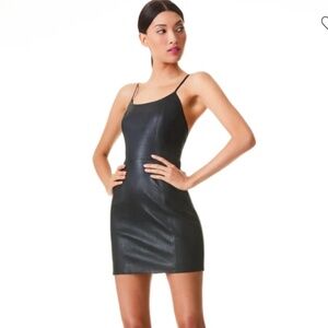 Alice & Olivia vegan leather mini dress
